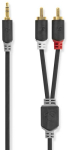 Cable Nedis AUX 3.5mm - 2x RCA 0.5m
