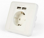 Gembird AC Wall Socket with 2 port USB Charger