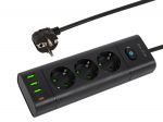 T&ouml;&ouml;riistad ja m&otilde;&otilde;teseadmed // Uued tooted t&ouml;&ouml;riistade, tarvikute kategoorias // 98-323# Przedłużacz sieciowy ps-350t 3-gniazda 3xusb+usb-pd 1,5m czarny 3x1mm