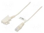 Cable: telephone | RJ45 plug,TAE F plug | 30m | white | Core: Cu