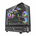 DarkFlash DS950V computer case with display (black) + 6 fans