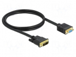 Cable | DVI-A (12+5) plug,VGA female | single link | Len: 1m | black