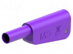 Laboratory connector: 4mm banana | plug | 32A | 1kV | violet | screw