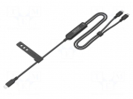 Cable | USB 2.0 | USB C plug x3 | nickel plated | 1.8m | black | 30AWG