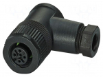 Connector: M12 | plug | PIN: 5 | 48V | angled | IP67 | screw terminal | 4A
