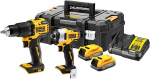 DeWALT POWERSTACK battery combo pack DCK2062E2T, 18 volts, with impact wrench, impact drill (yellow/black, 2x POWERSTACK Li-Ion battery 1.7 Ah, in T STAK Box II)