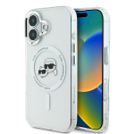 Karl Lagerfeld KLHMP16MHLSKCH Hardcase IML Metal Karl&Choupette Head for iPhone 16 Plus 6.7" / white
