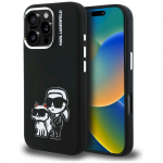 Case Karl Lagerfeld Silicone Karl&Choupette Sketch MagSafe for iPhone 16 Pro / black