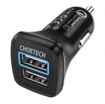 Choetech C0051 auto lādētājs | 30W | QC | USB-A | melns