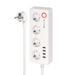Listwa sieciowa Kruger&Matz 4 gniazda typu niemieckiego i 4xUSB 2100 mA Connect P6  Tuya