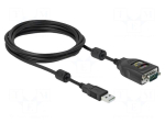 USB to RS232 converter | D-Sub 9pin plug,USB C plug | 2m | black