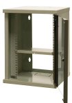 EMITERNET Single hanging cabinet 10'' 9U, sheet metal/glass doors, 325&times;330x445mm (width/depth/height) EM/SOHO-9U