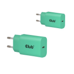 Club3D Lifestyle USB-C laadija 30W, 2 tk roheline jaem&uuml;&uuml;k