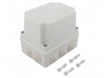 Enclosure: junction box | X: 110mm | Y: 150mm | Z: 140mm | IP65 | grey