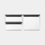 For kitchen brabantia  Tasty+ Stackable Canister, Set of 3 - 2x1.5 litre and 1x3.5 litre Dark Gray