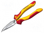Pliers | insulated,curved,half-rounded nose,universal | steel