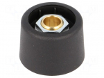 Knob | without pointer | polyamide | &Oslash;shaft: 6mm | &Oslash;23x16mm | black