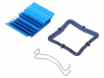 Heatsink: extruded | grilled | BGA | blue | L: 31mm | W: 31mm | H: 7.5mm