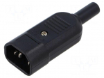 Connector: AC supply | plug | male | 10A | IEC 60320 | C14 (E) | straight