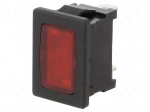 Indicator: with neon lamp | flat | red | 230VAC | Cutout: 19.2x12.9mm