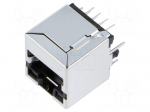Socket | RJ45 | PIN: 8 | shielded,with LED | Layout: 8p8c | THT | straight
