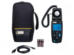 Meter: light meter | LCD,with a backlit | 0,1&divide;200000lx | 3% | 345g