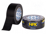 Tape: duct | W: 48mm | L: 25m | Thk: 0.3mm | black | natural rubber | 12%