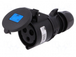 Connector: AC supply | plug | female | 32A | 230VAC | IP44 | Layout: 2P+PE