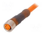 Connection lead | M8 | PIN: 4 | straight | 30m | plug | 60VAC | 4A | -25&divide;80&deg;C