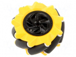 Wheel | yellow-black | Shaft: screw | screw | &Oslash;: 80mm | Plating: rubber