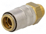 Quick connection coupling | straight | max.15bar | brass | Seal: FPM