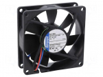 Fan: DC | axial | 12VDC | 80x80x25.4mm | 33m3/h | 12dBA | slide | 1500rpm