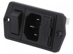 Connector: AC supply | socket | male | 10A | 250VAC | C14 (E) | IEC 60320