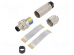 Connector: M12 | plug | PIN: 4 | male | 48V | straight | IP67 | push-lock