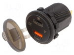 USB power supply | USB A socket,USB C socket | Sup.volt: 12&divide;24VDC