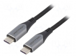 Cable | USB 2.0 | USB C plug,both sides | 1.5m | black | Cu,tinned