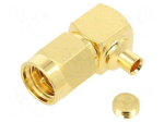 Connector: SMA | plug | male | coaxial | angled 90&deg; | 50&Omega; | soldering