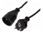 Extension lead | 3x1.5mm2 | 20m | rubber | black | Sockets no: 1 | 10A