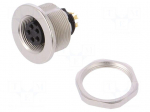 Connector: M9 | socket | female | PIN: 5 | 125V | unshielded | gold-plated
