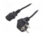 Cable | 3x0.75mm2 | CEE 7/7 (E/F) plug angled,IEC C13 female | PVC