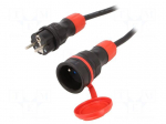 Extension lead | 3x1.5mm2 | 5m | rubber | black | Sockets no: 1 | 16A