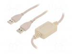 Cable | USB 2.0 | USB A plug,both sides | 1.8m | white | 480Mbps