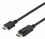 Cable DELTACO DisplayPort to HDMI, 4K UHD, 2m, black / DP-3020-K / R00110012