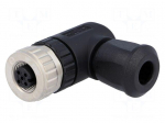 Connector: M12 | plug | PIN: 5 | female | angled 90&deg; | screw terminal