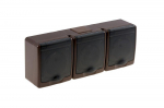 BETA surface socket 3-gang with grounding and transparent cover brown IP44