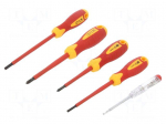 Screwdriver: insulated-set | insulated | Phillips,slot | 1kVAC