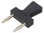 Laboratory connector: 2mm banana | stackable safety shunt | black