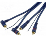 Kaabel | RCA pistik x2, RCA pistik x2 nurga all, juhtimine | 5m | merev&auml;e sinine