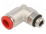 Push-in fitting | angled | -0.99&divide;20bar | nickel plated brass