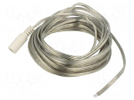 Cable | 2x0.5mm2 | wires,DC 5,5/2,1 socket | straight | transparent